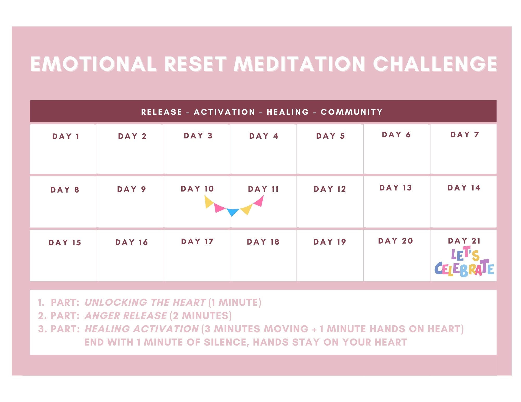 Emotional Reset Calendar Printable